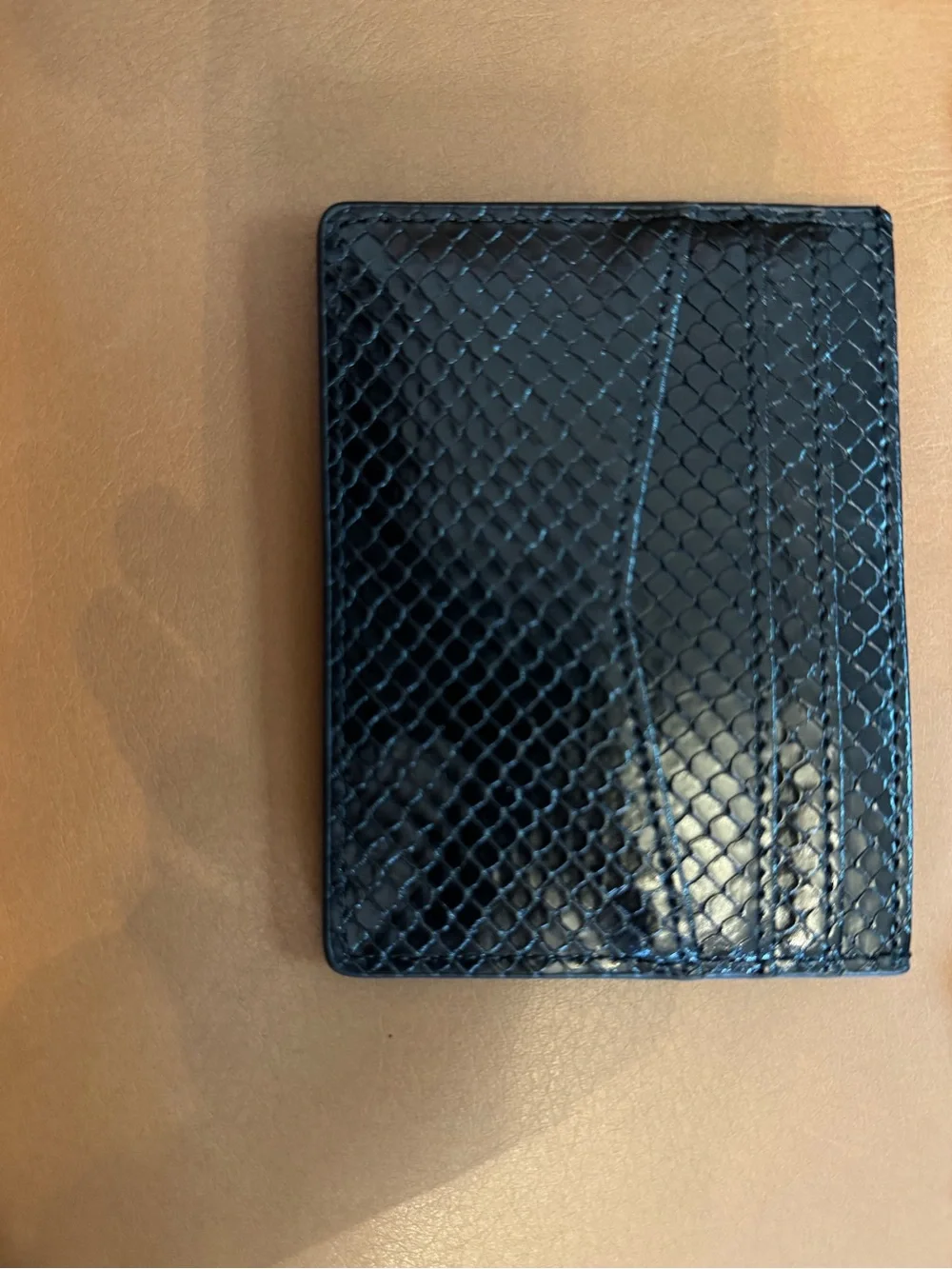 Privata Black Snake-Embossed Card Holder